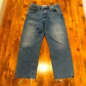 Zara Woman distressed high rise boyfriend jean